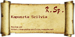 Kapuszta Szilvia névjegykártya